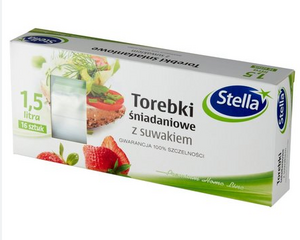 Stella torebki śniadaniowe z suwakiem 1.5l/16szt